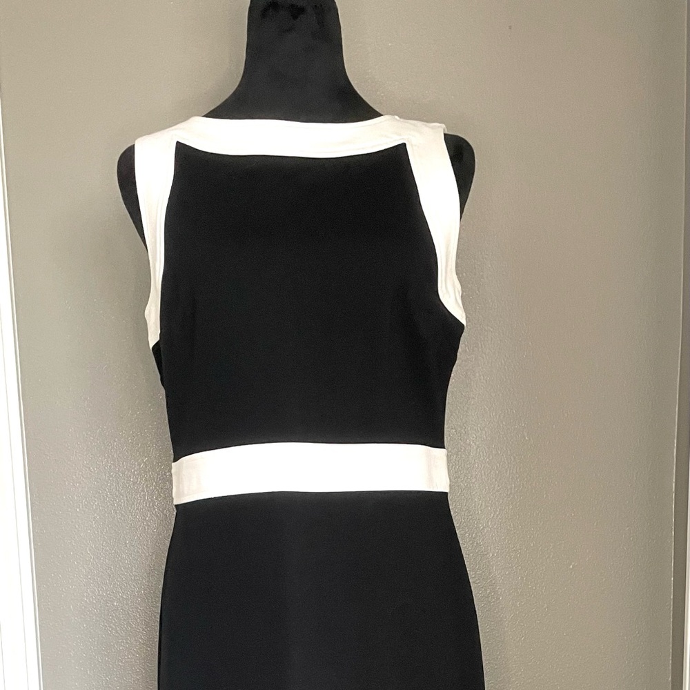 Talbots Black and White Midi Dress